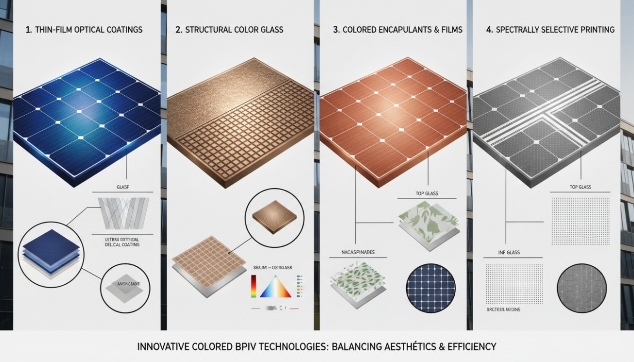 How Colored BIPV Is Made Coatings, Ceramic Printing, Structural Color and Solar Films